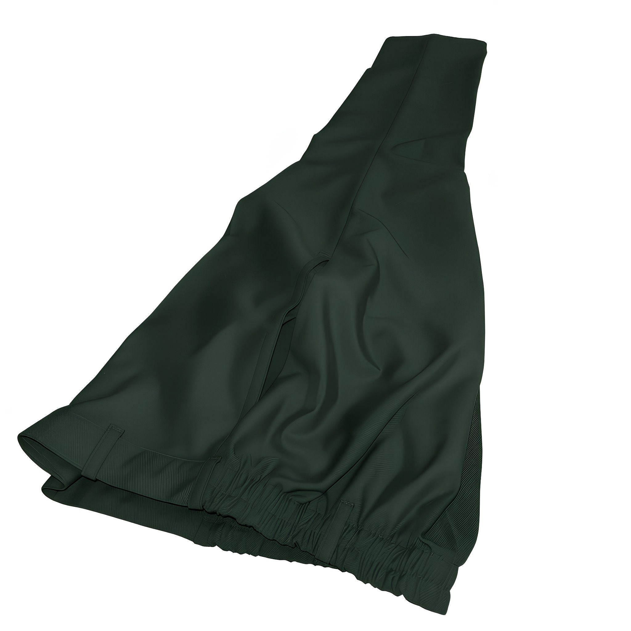 Dark green fabric on a white background